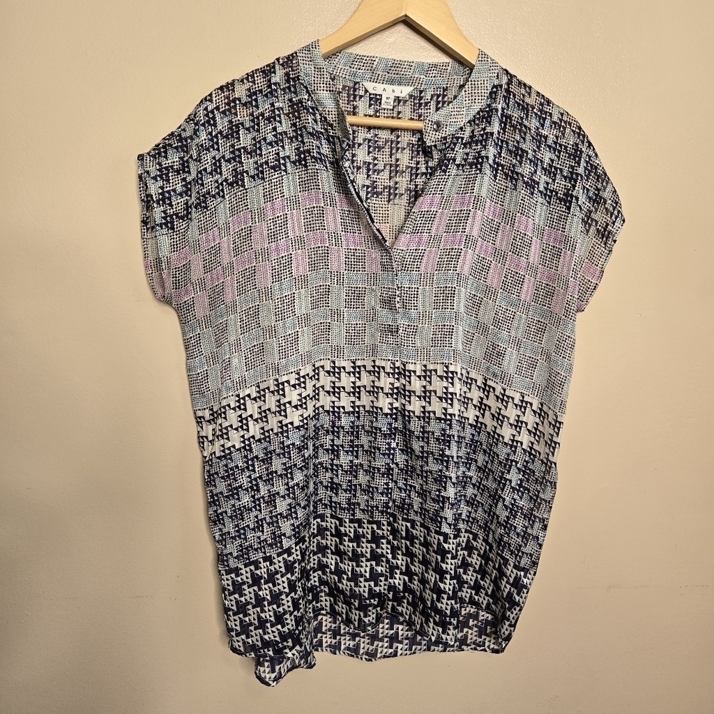 CAbi Astor Geometric Print Blouse
